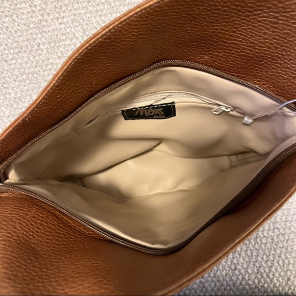 Max New York Copper Camel Croc Print Leather Asymmetrical Shoulder Crossbody Bag - Picture 10 of 10